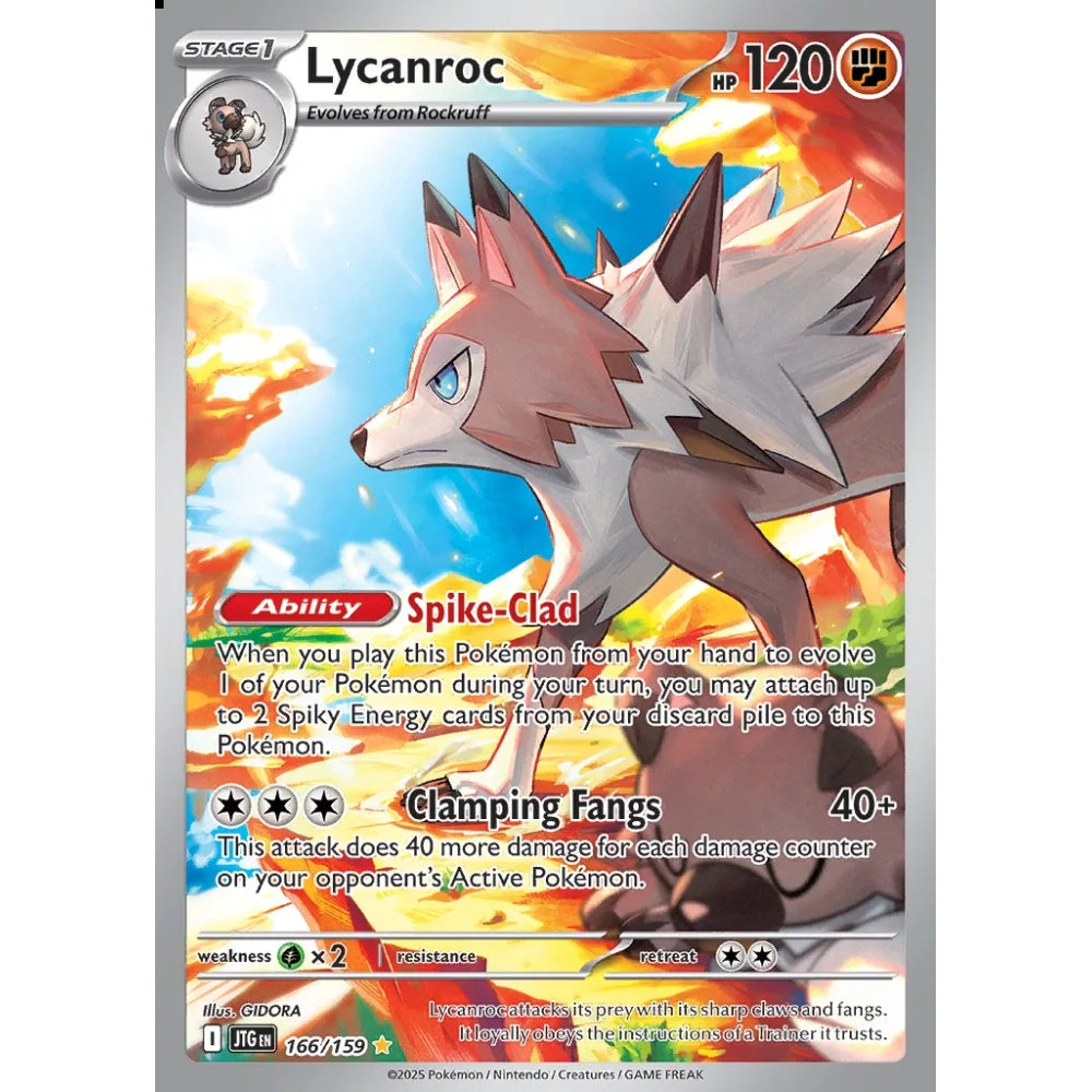 Lycanroc Illustration Rare 166/159 Pokemon Card Game Journey Together