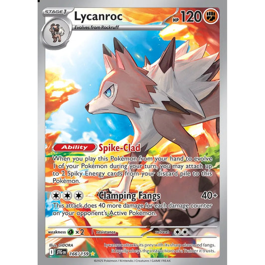 Lycanroc Illustration Rare 166/159 Pokemon Card Game Journey Together