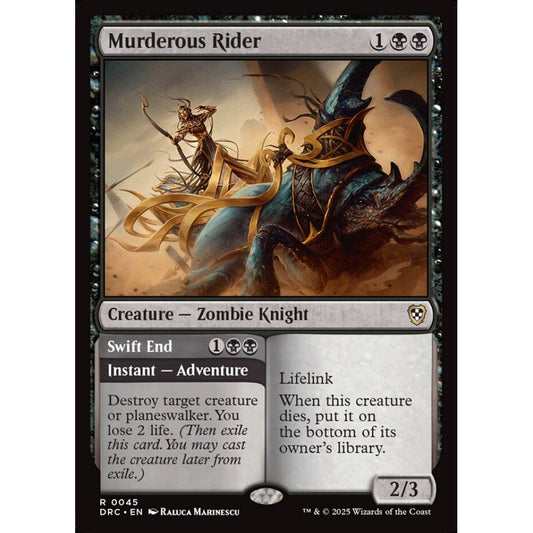 Murderous Rider // Swift End, 45, rare, Magic: The Gathering, Aetherdrift Commander