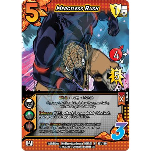Merciless Rush, 121/180, C, UniVersus, MHA01 My Hero Academia