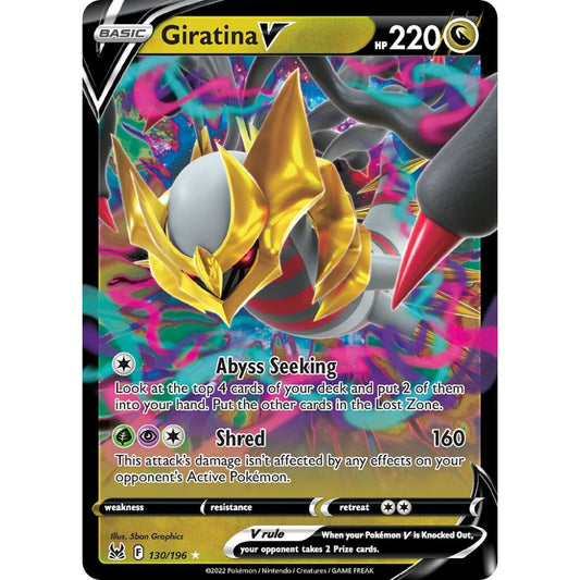 Giratina V Holo Rare V 130/196 Pokemon Card Game Lost Origin