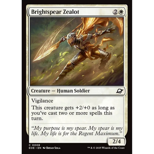 Brightspear Zealot common 8 Magic the Gathering Edge of Eternities