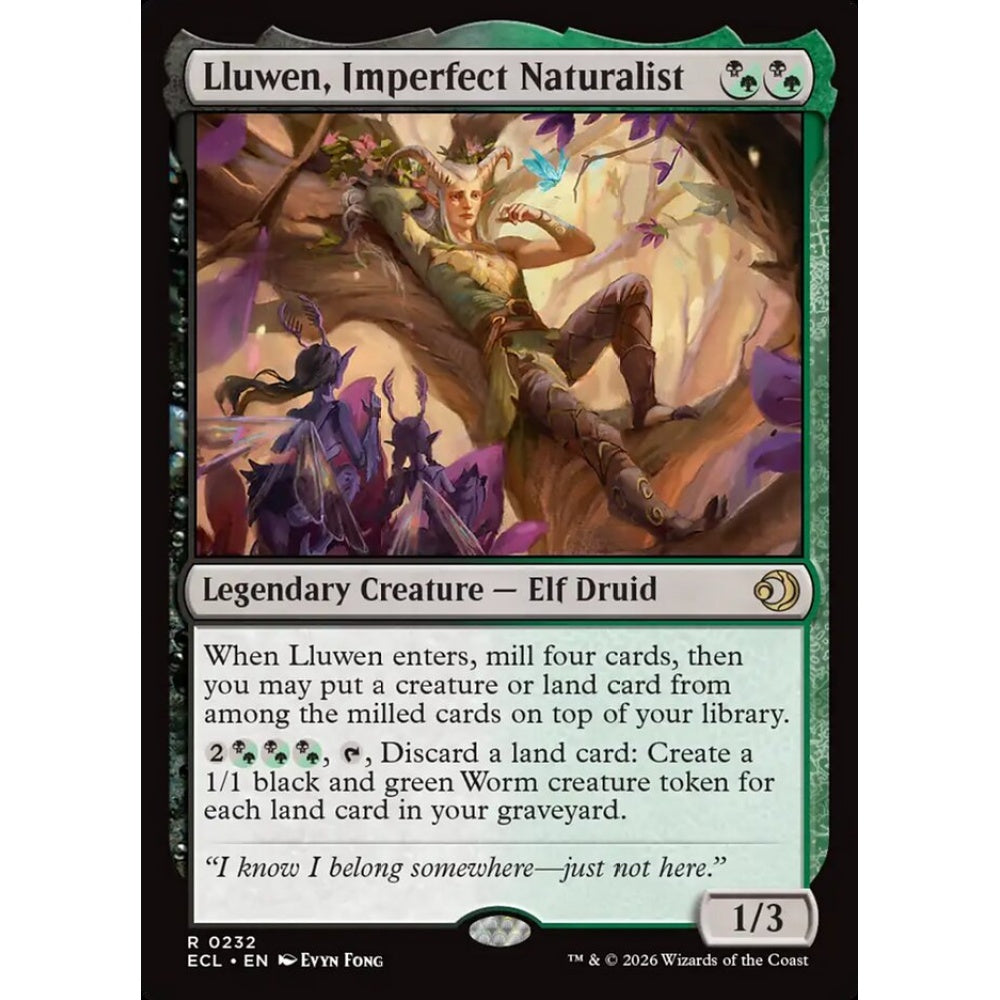 Lluwen, Imperfect Naturalist rare 232 Magic the Gathering Lorwyn Eclipsed