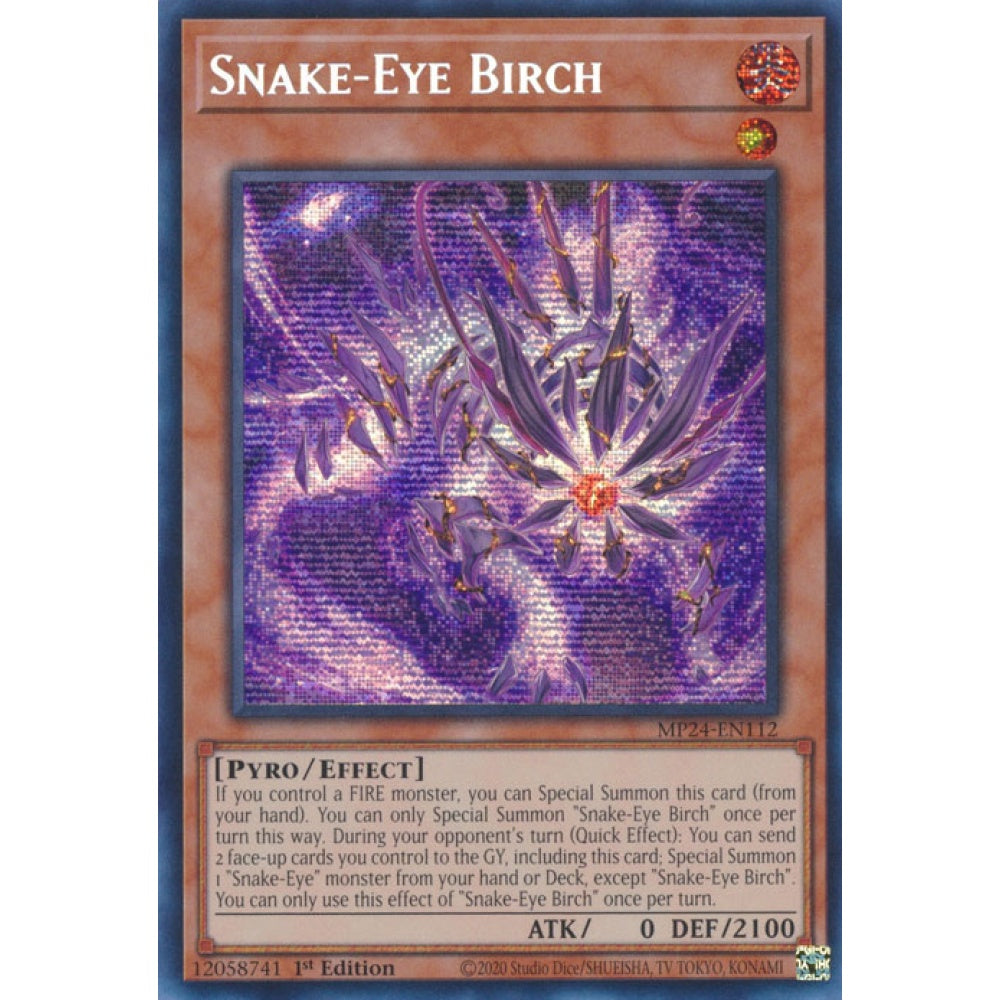 Snake-Eye Birch MP24-EN112 Prismatic Prismatic Secret Rare Yu-Gi-Oh 25th Anniversary Tin: Dueling Mirrors in Art