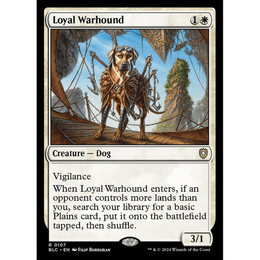 Loyal Warhound, 107, rare, Magic: The Gathering, Bloomburrow