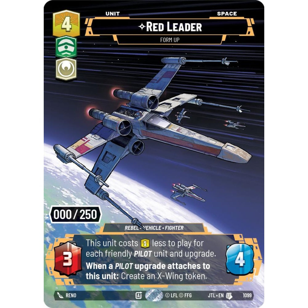 Red Leader, U, JTL 1099) Prestige Serialized, Star Wars Unlimited