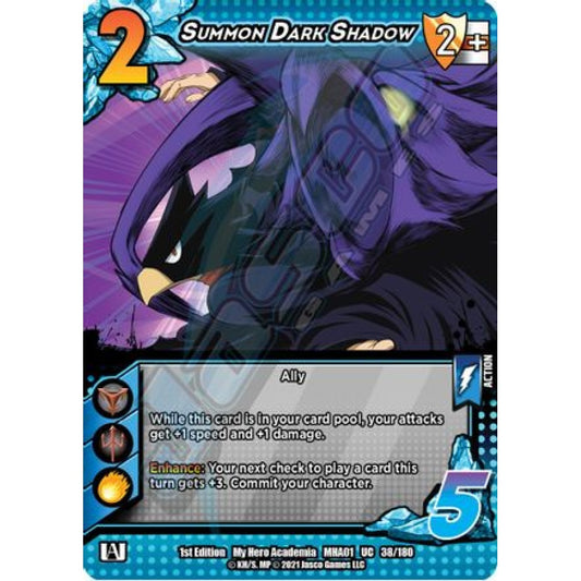 Summon Dark Shadow, 38/180, UC, UniVersus, MHA01 My Hero Academia