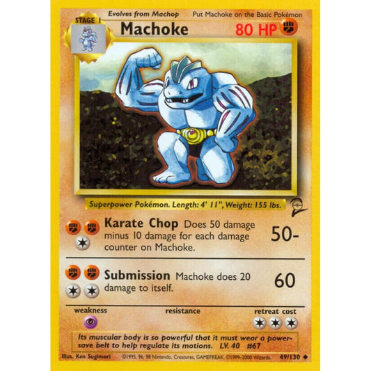 Machoke Uncommon 49/130 Pokemon Card Game Base Set 2