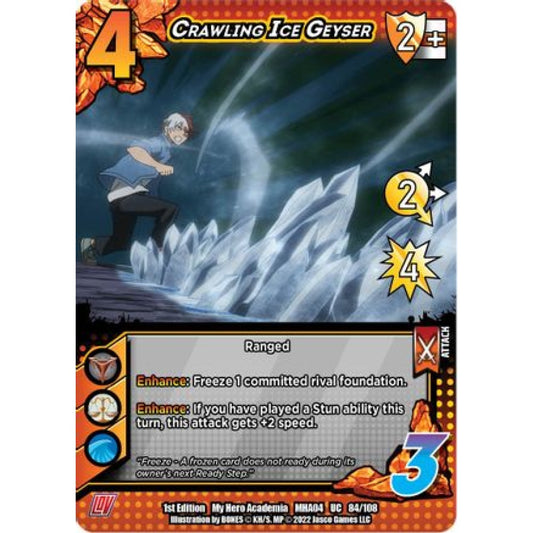 Crawling Ice Geyser, 084/108, UC, UniVersus, MHA04 League of Villains