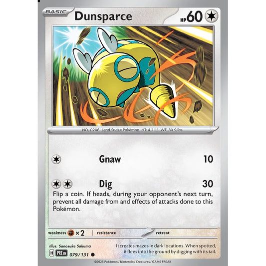 Dunsparce Common 079/131 Pokemon Card Game Prismatic Evolutions