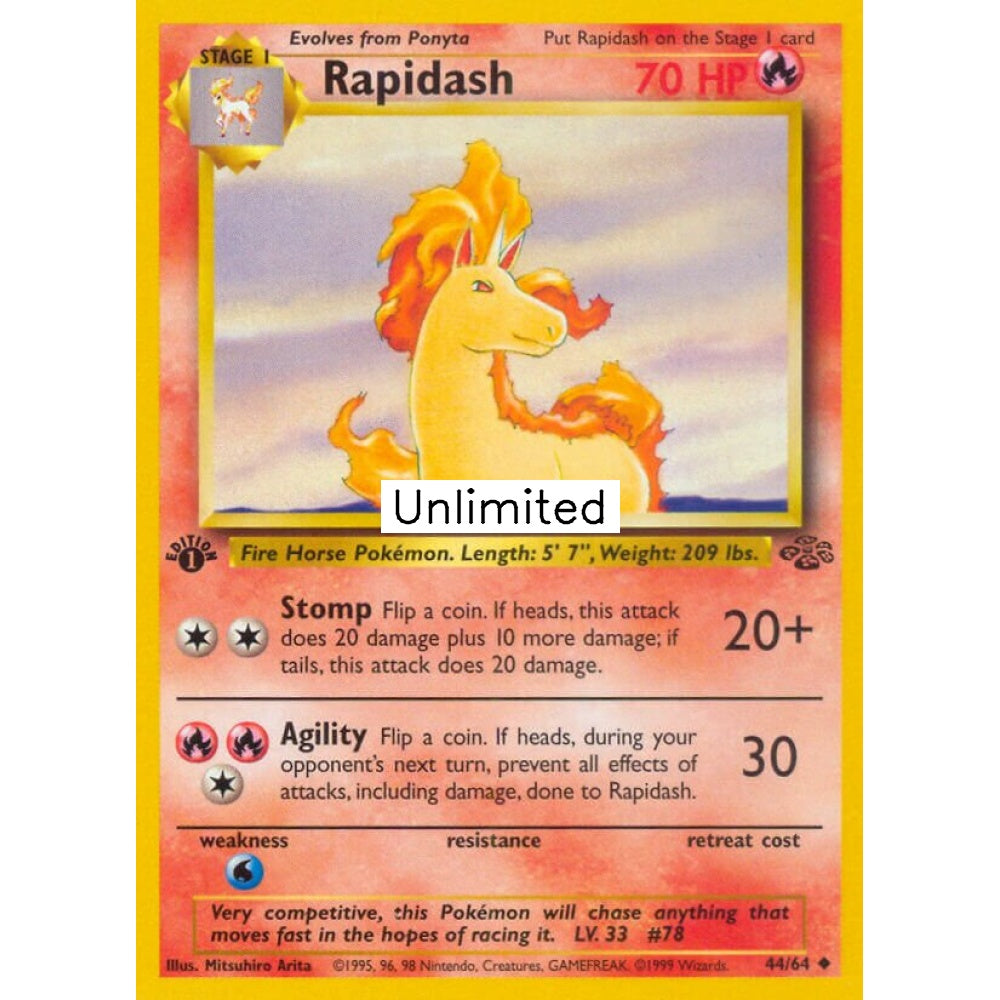 Rapidash Uncommon 44/64 Pokemon Card Game Jungle