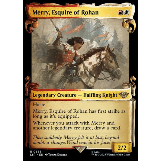 Merry, Esquire of Rohan, rare, 666, Magic the Gathering, The Lord of the Rings: Tales of Middle-earth
