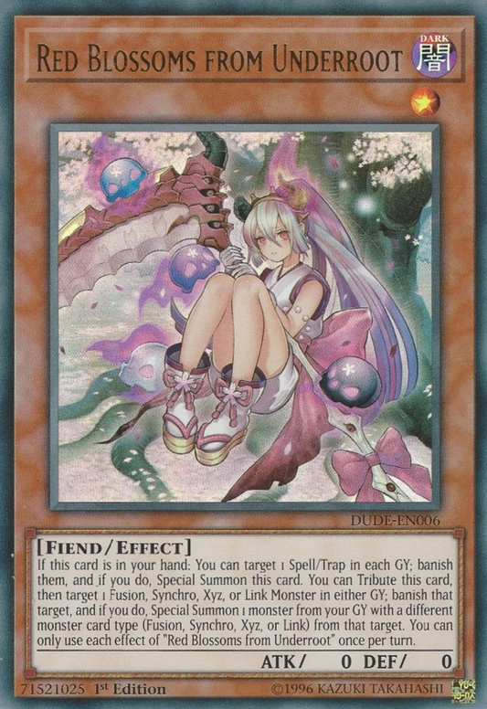 Red Blossoms from Underroot DUDE-EN006 Ultra Ultra Rare Yu-Gi-Oh Duel Devastator in Art