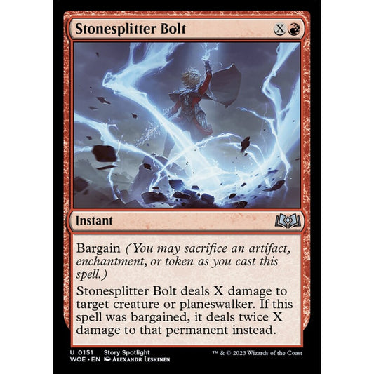 Stonesplitter Bolt, uncommon, 151, Magic the Gathering, Wilds of Eldraine
