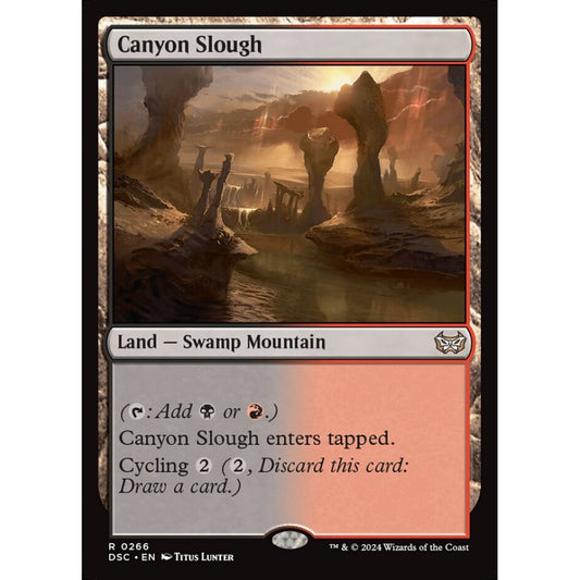 Canyon Slough, 266, rare, Magic: The Gathering, Duskmourn: House of Horror
