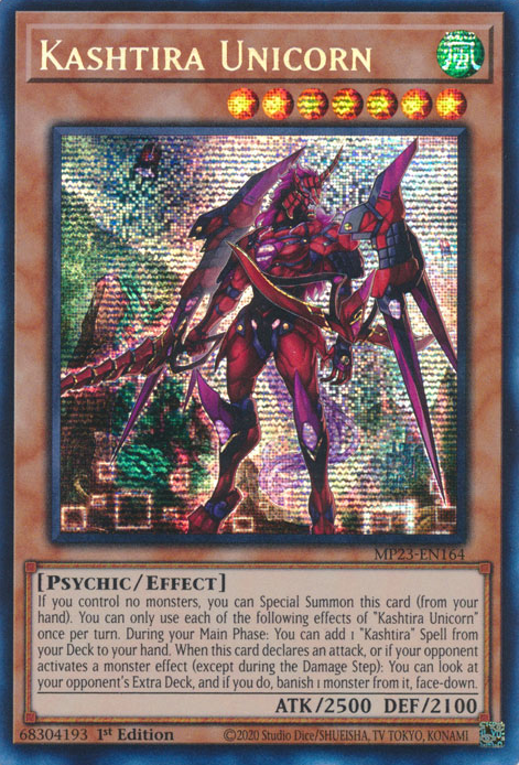 Kashtira Unicorn MP23-EN164 Prismatic Prismatic Secret Rare Yu-Gi-Oh 25th Anniversary Tin: Dueling Heroes Mega Pack in Art