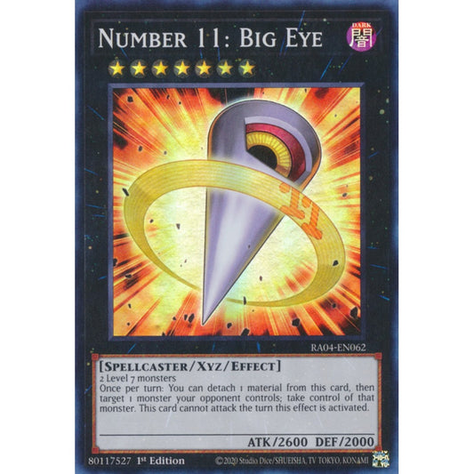 Number 11: Big Eye RA04-EN062 Ultra Ultra Rare Yu-Gi-Oh Quarter Century Stampede in Art