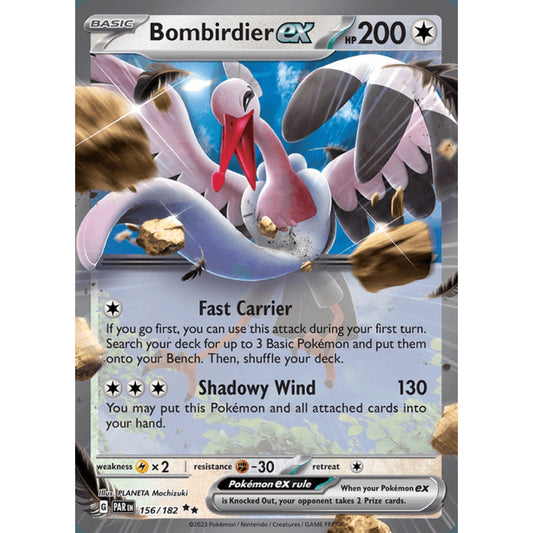Bombirdier ex Double Rare 156/182 Pokemon Card Game Paradox Rift