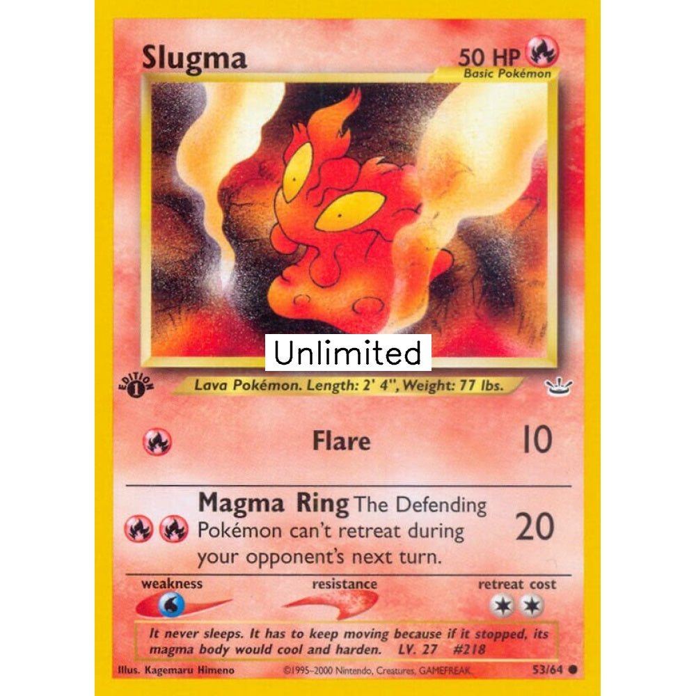 Slugma Common 53/64 Pokemon Card Game Neo Revelation