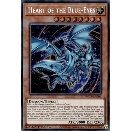Heart of the Blue-Eyes ROTA-EN004 Secret Secret Rare Yu-Gi-Oh Rage of the Abyss in Art