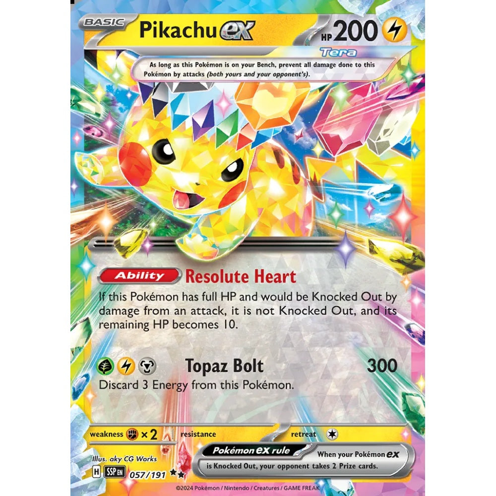 Pikachu ex Double Rare 057/191 Pokemon Card Game Surging Sparks