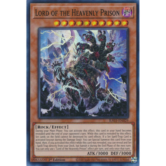 Lord of the Heavenly Prison RA03-EN029 Super Super Rare Yu-Gi-Oh Quarter Century Bonanza in Art