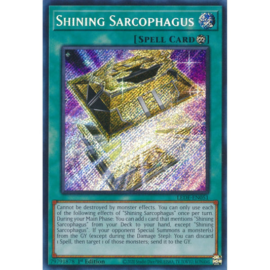 Shining Sarcophagus, LEDE-EN051, Secret Rare, Yu-Gi-Oh!, Legacy of Destruction