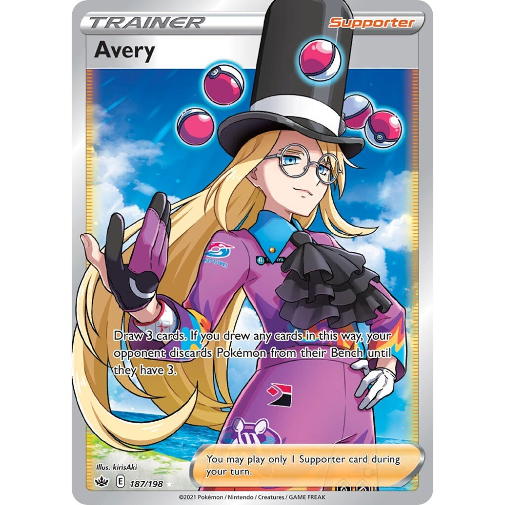 Avery Rare Ultra 187/198 Pokemon Card Game Chilling Reign