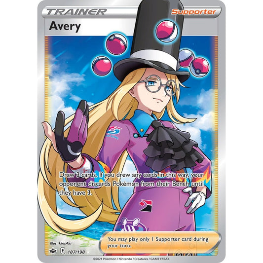 Avery Rare Ultra 187/198 Pokemon Card Game Chilling Reign