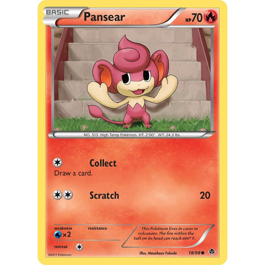 Pansear Common 18/98 Pokemon Card Game Emerging Powers