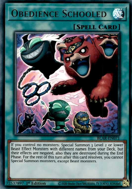 Obedience Schooled JUSH-EN029 Rare Rare Yu-Gi-Oh Justice Hunters in Art