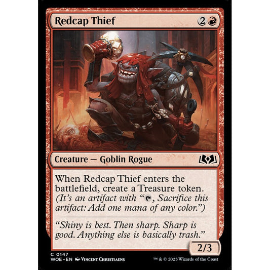 Redcap Thief, common, 147, Magic the Gathering, Wilds of Eldraine