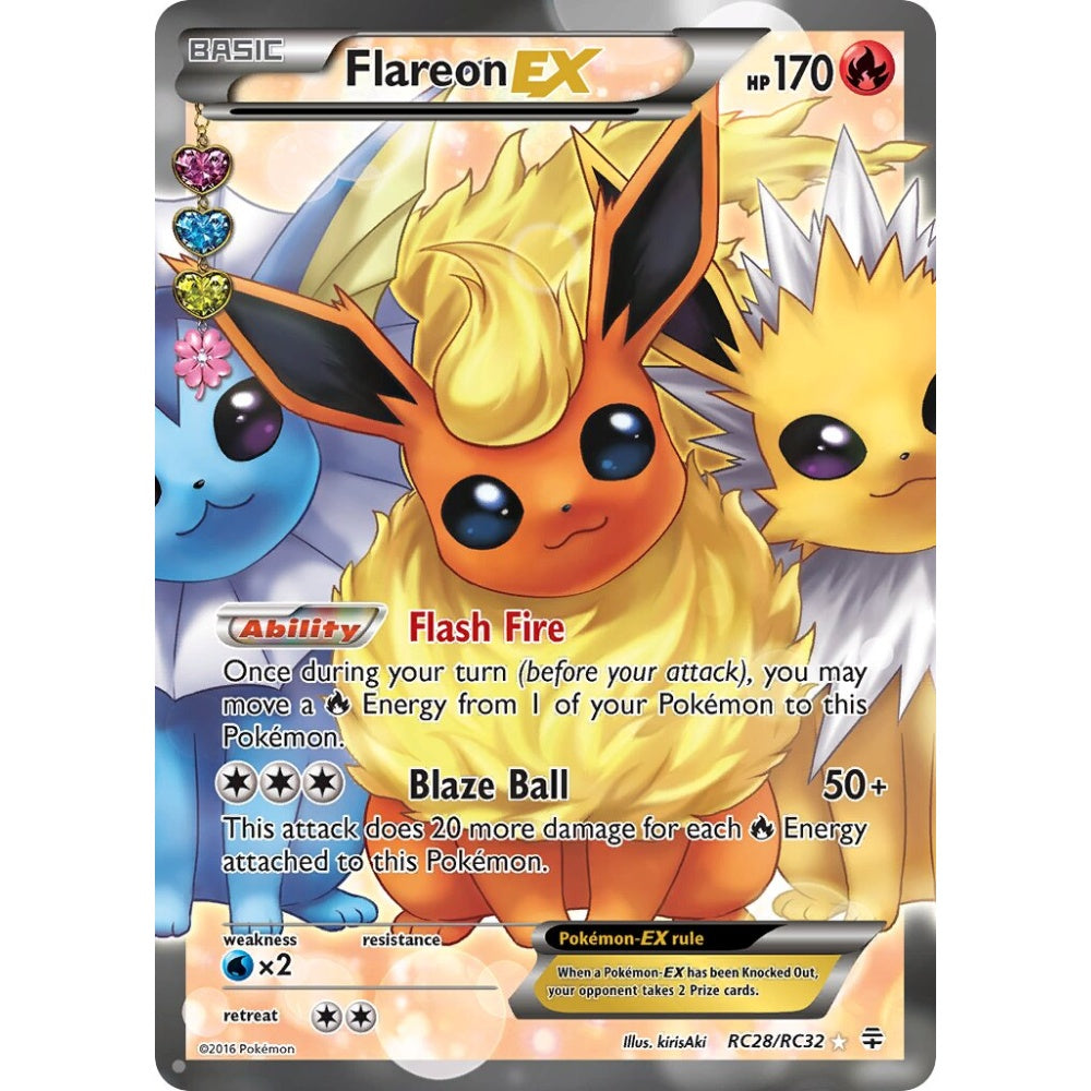 Flareon-EX Rare Ultra RC28/RC32 Pokemon Card Game Generations