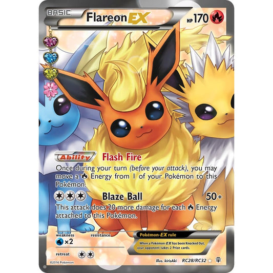 Flareon-EX Rare Ultra RC28/RC32 Pokemon Card Game Generations