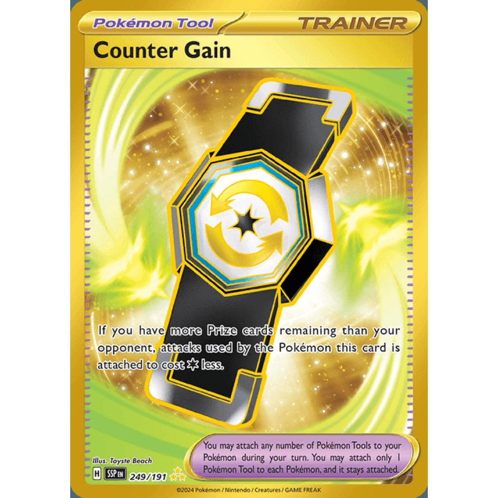 Counter Gain Secret Rare 249/191 Pokemon Card Game Surging Sparks
