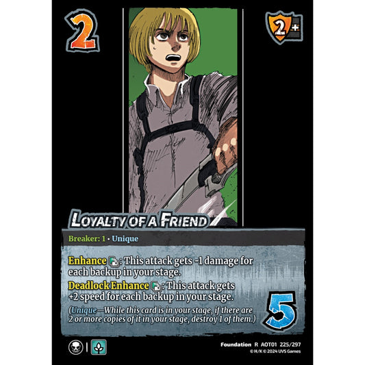 Loyalty of a Friend, 225/297, R, UniVersus, Attack on Titan: Battle for Humanity