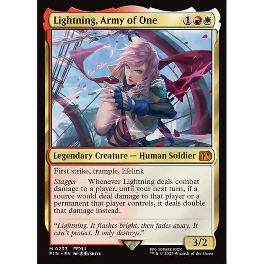Lightning, Army of One mythic 233 Magic the Gathering Final Fantasy