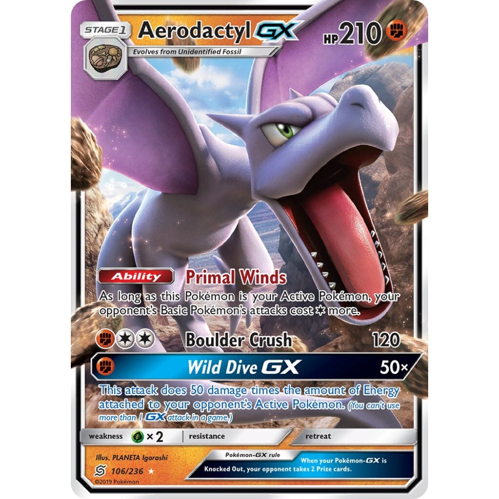 Aerodactyl-GX Rare Holo GX 106/236 Pokemon Card Game Unified Minds