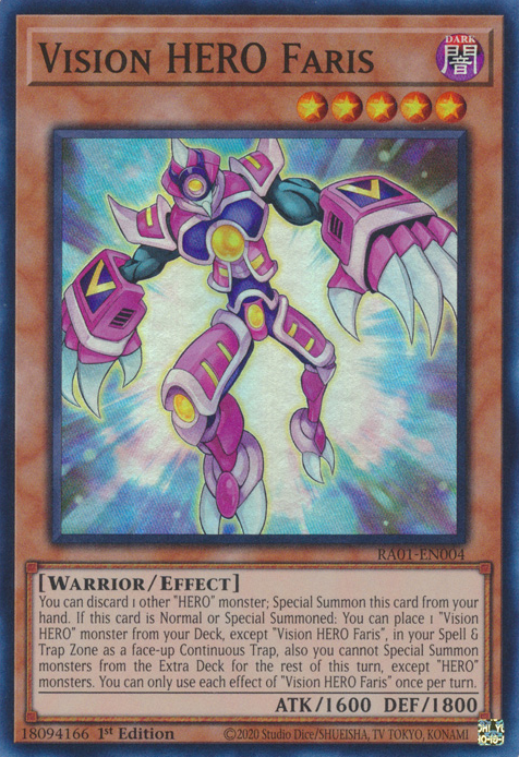 Vision HERO Faris RA01-EN004 Super Super Rare Yu-Gi-Oh 25th Anniversary Rarity Collection in Art