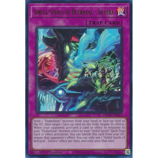 Sinful Spoils of Betrayal - Silvera AGOV-EN074 Super Super Rare Yu-Gi-Oh Age of Overlord in Art