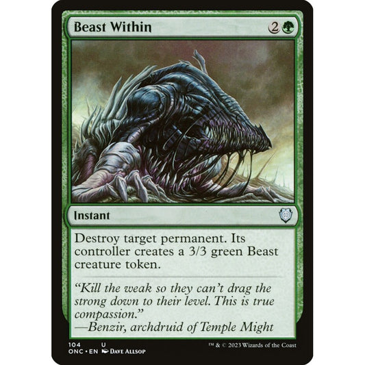 Beast Within, uncommon, 104, Magic the Gathering, Phyrexia: All Will Be One Commander