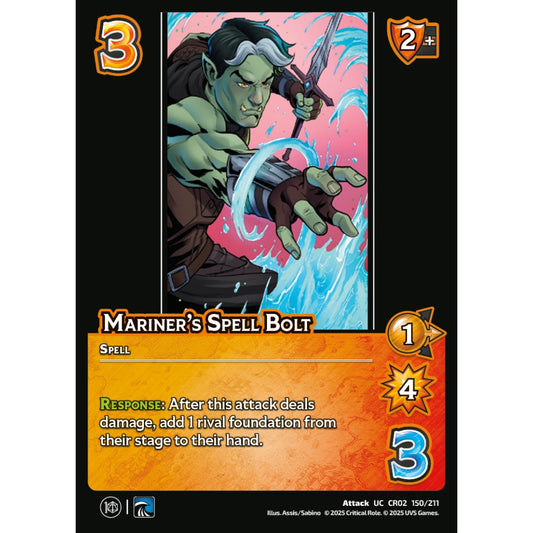 Mariner’s Spell Bolt, 150/211, CR02, Universus, Critical Role: Heroes Of Exandria, Attack, UC