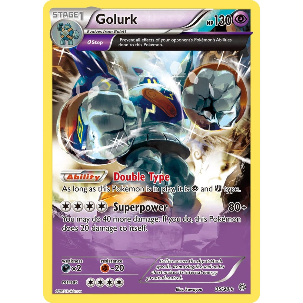 Golurk Rare 35/98 Pokemon Card Game Ancient Origins