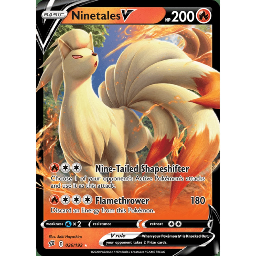 Ninetales V Double Rare 026/192 Pokemon Card Game Rebel Clash