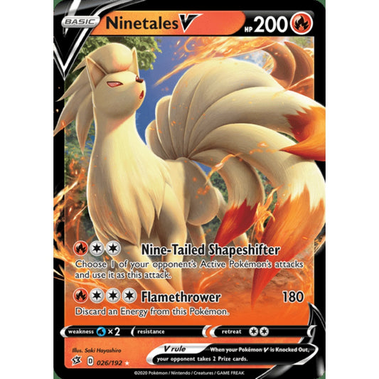 Ninetales V Double Rare 026/192 Pokemon Card Game Rebel Clash