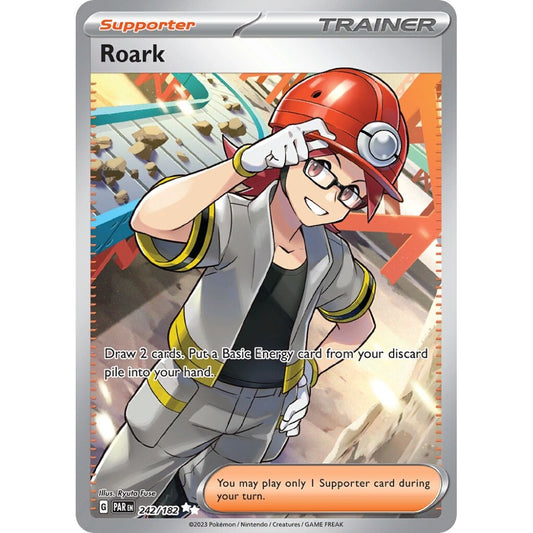 Roark Ultra Rare 242/182 Pokemon Card Game Paradox Rift