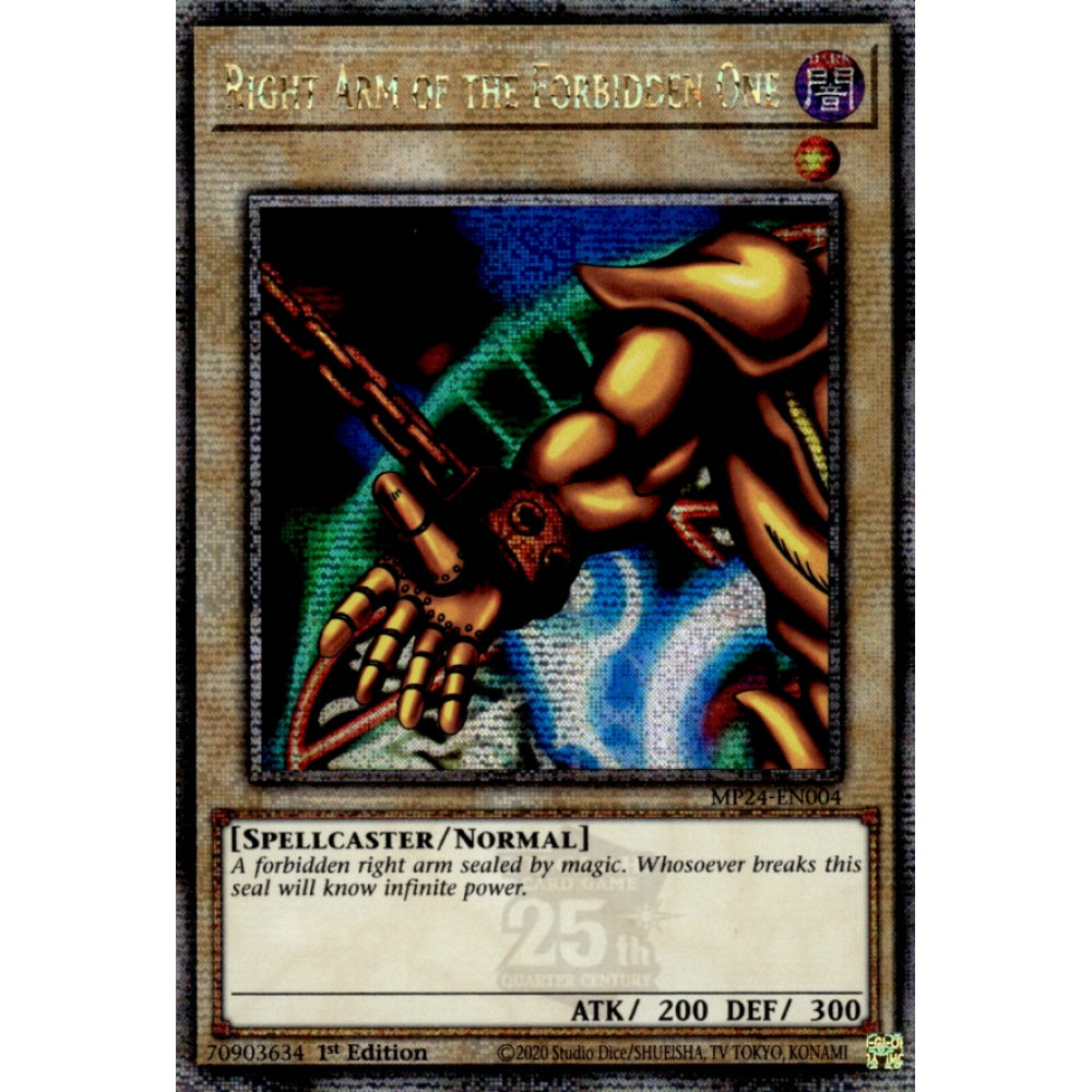 Right Arm of the Forbidden One MP24-EN004 QCR Quarter Century Secret Rare Yu-Gi-Oh 25th Anniversary Tin: Dueling Mirrors in Art