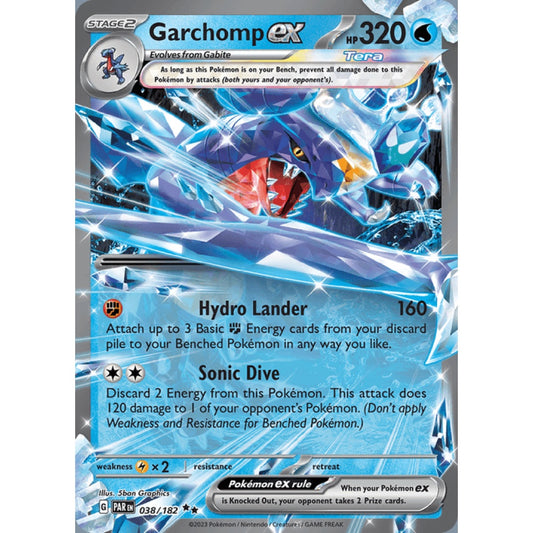 Garchomp ex Double Rare 038/182 Pokemon Card Game Paradox Rift