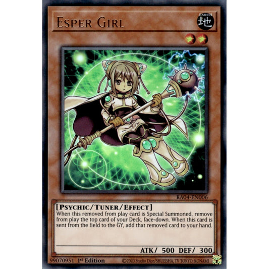 Esper Girl RA04-EN006 Ultra Ultra Rare Yu-Gi-Oh Quarter Century Stampede in Art