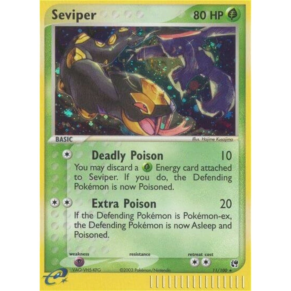 Seviper Rare Holo 11/100 Pokemon Card Game EX Sandstorm